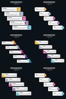 plantilla de diapositiva de presentación del paquete de infografías vectoriales 6 diagramas de ciclo de 5 pasos y líneas de tiempo vector