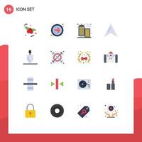 16 User Interface Flat Color Pack of modern Signs and Symbols of target tools internet rake equipment Editable Pack of Creative Vector Design Elements