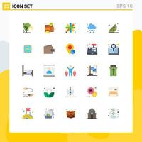 25 Creative Icons Modern Signs and Symbols of food rain seo cloud pattern Editable Vector Design Elements