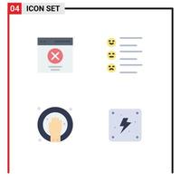 User Interface Pack of 4 Basic Flat Icons of communication hand message list hand spa Editable Vector Design Elements