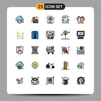 Set of 25 Modern UI Icons Symbols Signs for mirror dresser wedding beauty message Editable Vector Design Elements