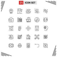 Universal Icon Symbols Group of 25 Modern Lines of candy tree hand nature birch Editable Vector Design Elements