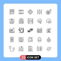 Modern Set of 25 Lines and symbols such as pressure modern business business workflow Editable Vector Design Elements