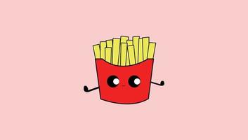 Cute Box Of  French Fries vector