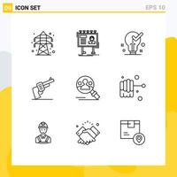 Outline Pack of 9 Universal Symbols of american hand board gun ok Editable Vector Design Elements
