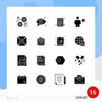 Stock Vector Icon Pack of 16 Line Signs and Symbols for light focus math human electricity Editable Vector Design Elements