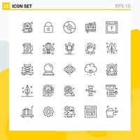 Set of 25 Modern UI Icons Symbols Signs for payment case devices business technology Editable Vector Design Elements