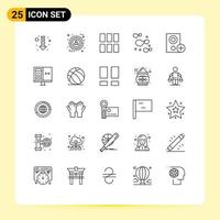 25 Creative Icons Modern Signs and Symbols of hardware devices frame computers food Editable Vector Design Elements