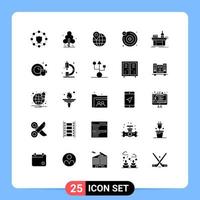 25 Universal Solid Glyphs Set for Web and Mobile Applications laboratory chemistry globe biology chemistry Editable Vector Design Elements