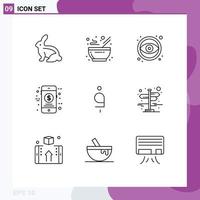 9 User Interface Outline Pack of modern Signs and Symbols of afghan sale design shop ecommerce Editable Vector Design Elements