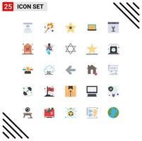 Modern Set of 25 Flat Colors and symbols such as gear pc bookmark hardware desktop Editable Vector Design Elements