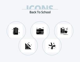 Back To School Glyph Icon Pack 5 Icon Design. education. back to school. back to school. school. bag vector