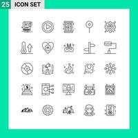 25 Line concept for Websites Mobile and Apps productivity excellency snow efficiency maps Editable Vector Design Elements