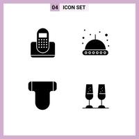 Solid Glyph Pack of 4 Universal Symbols of call briefs device space pampers Editable Vector Design Elements