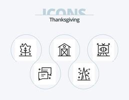 gracias dando línea icon pack 5 diseño de iconos. otoño. Gracias. Pastel de calabaza. pluma. Nota vector