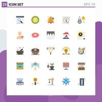 Set of 25 Modern UI Icons Symbols Signs for lock info money details alarm Editable Vector Design Elements