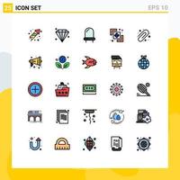 Set of 25 Modern UI Icons Symbols Signs for loud education led back to school finder Editable Vector Design Elements