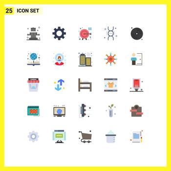conjunto de colores planos de interfaz móvil de 25 pictogramas de elementos de diseño vectorial editables de herencia de cd de destino de arte de pintura vector