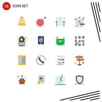 Universal Icon Symbols Group of 16 Modern Flat Colors of barcode hobby beauty hobbies reflection Editable Pack of Creative Vector Design Elements