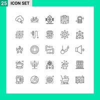 Editable Vector Line Pack of 25 Simple Lines of charge website computing design screen Editable Vector Design Elements