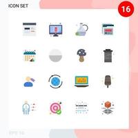 Universal Icon Symbols Group of 16 Modern Flat Colors of chart help security web page Editable Pack of Creative Vector Design Elements