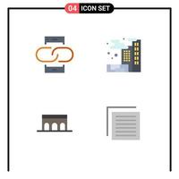 4 User Interface Flat Icon Pack of modern Signs and Symbols of contact architecture message gas historic Editable Vector Design Elements