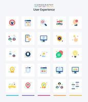 Creative User Experience 25 Flat icon pack  Such As brain. social media. ux. people. settings vector