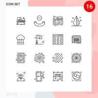 16 Universal Outlines Set for Web and Mobile Applications tool design handset color illustration Editable Vector Design Elements