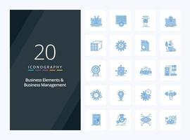 20 Business Elements And Business Managment Blue Color icon for presentation vector