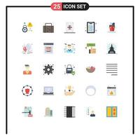 Set of 25 Commercial Flat Colors pack for learning checklist travel printing development Editable Vector Design Elements