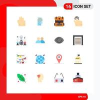 16 iconos creativos signos y símbolos modernos de idea de configuración bombilla de camping paquete editable a mano de elementos de diseño de vectores creativos