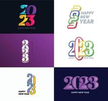 Big Set of 2023 Happy New Year logo text design 2023 number design template vector