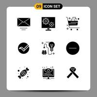 9 iconos creativos signos y símbolos modernos del cerebro cripto cesta moneda regalo elementos de diseño vectorial editables vector