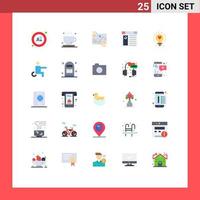 Pack of 25 Modern Flat Colors Signs and Symbols for Web Print Media such as love website distribution page app Editable Vector Design Elements