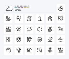 Canada 25 Line icon pack including canada. park. detective. ferris. shopping vector