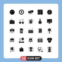 Modern Set of 25 Solid Glyphs Pictograph of focus economy viral business arrow Editable Vector Design Elements