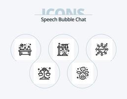 paquete de iconos de línea de chat 5 diseño de iconos. . comunicación. conversacion. chat. cruzar vector