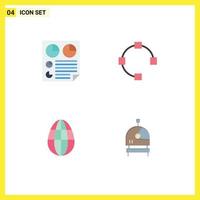 4 Creative Icons Modern Signs and Symbols of data easter report path astronaut Editable Vector Design Elements