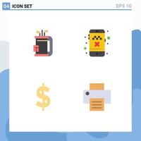 4 Thematic Vector Flat Icons and Editable Symbols of bag currency golf cancel ride money Editable Vector Design Elements