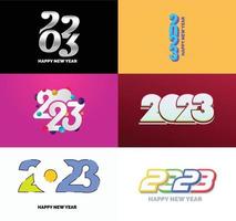 Big Set of 2023 Happy New Year logo text design 2023 number design template vector