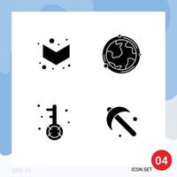 4 User Interface Solid Glyph Pack of modern Signs and Symbols of arrow keywords earth geography optimization Editable Vector Design Elements