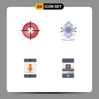 Flat Icon Pack of 4 Universal Symbols of target device computing science download Editable Vector Design Elements
