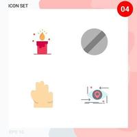 4 Universal Flat Icon Signs Symbols of candle future love grab science Editable Vector Design Elements