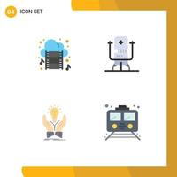 Modern Set of 4 Flat Icons and symbols such as cloud idea music future creative Editable Vector Design Elements