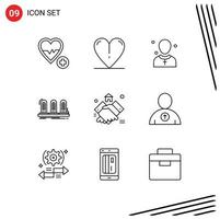 9 Thematic Vector Outlines and Editable Symbols of agreement sound church lamp amplifier Editable Vector Design Elements