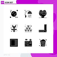 Modern Set of 9 Solid Glyphs and symbols such as tool design breakfast creative lunch Editable Vector Design Elements
