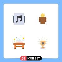 4 iconos creativos signos y símbolos modernos de álbum relajación brazos persona premio elementos de diseño vectorial editables vector