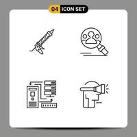 4 Universal Line Signs Symbols of sealant combination construction profile database Editable Vector Design Elements