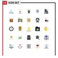 Set of 25 Modern UI Icons Symbols Signs for real estate building home power plug plug Editable Vector Design Elements