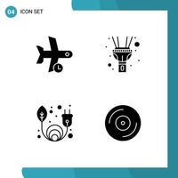 User Interface Pack of 4 Basic Solid Glyphs of delay green energy transport light cd Editable Vector Design Elements